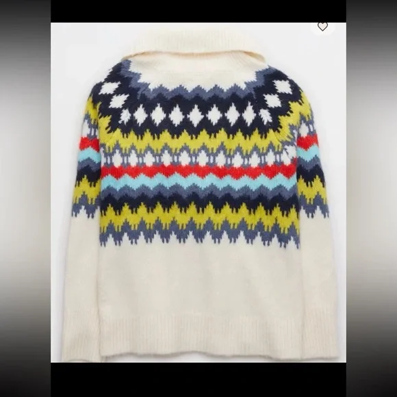NWT Aerie Fair Isle Half Zip Sweater Wool Blend Cozy Soft Nordic Pattern
Small - Picture 5 of 12
